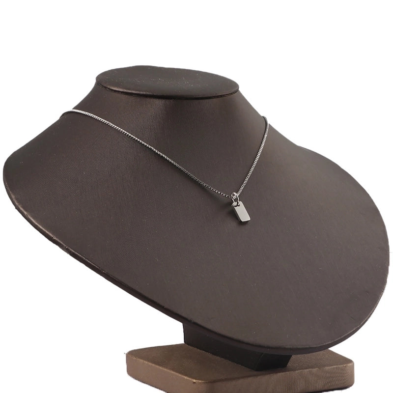 Minimalist Rectangle Titanium Steel Pendant Necklace