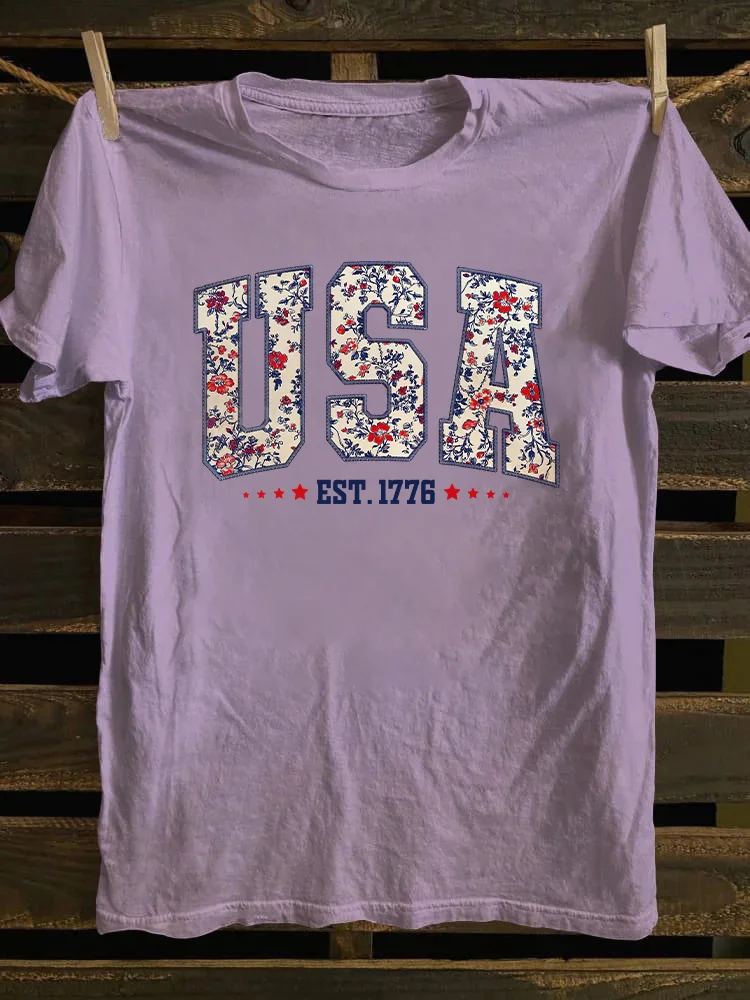 Floral USA T-shirt