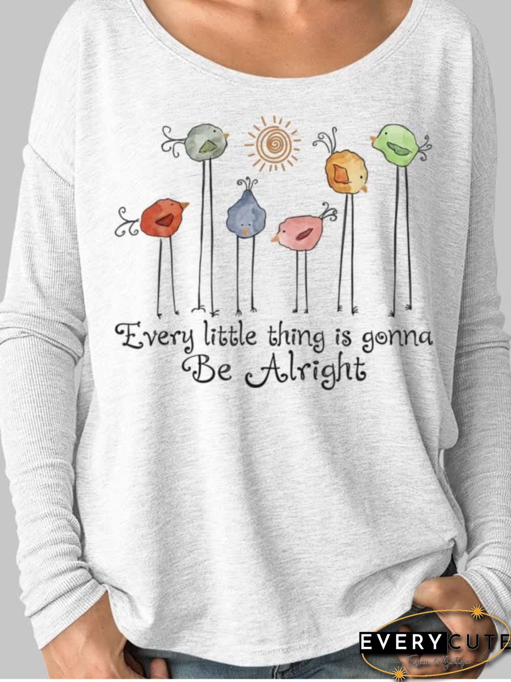 Crew Neck Casual Long Sleeve Tops