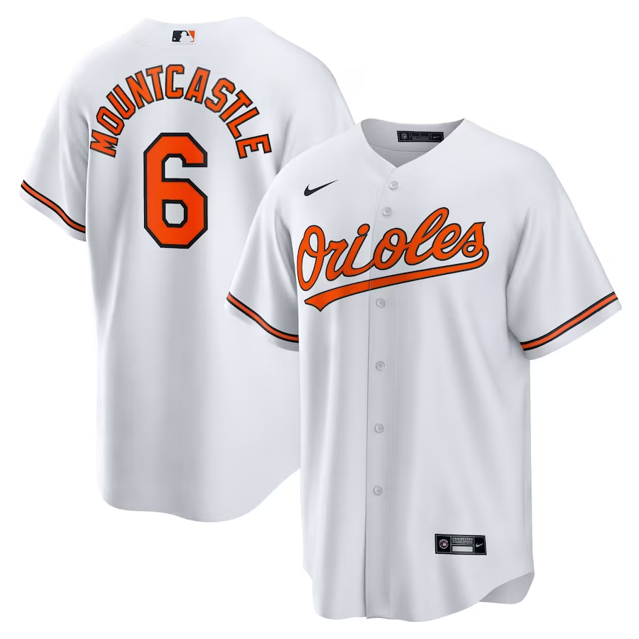 Men's Baltimore Orioles Ryan Mountcastle #6 White Replica Player Jersey mysite