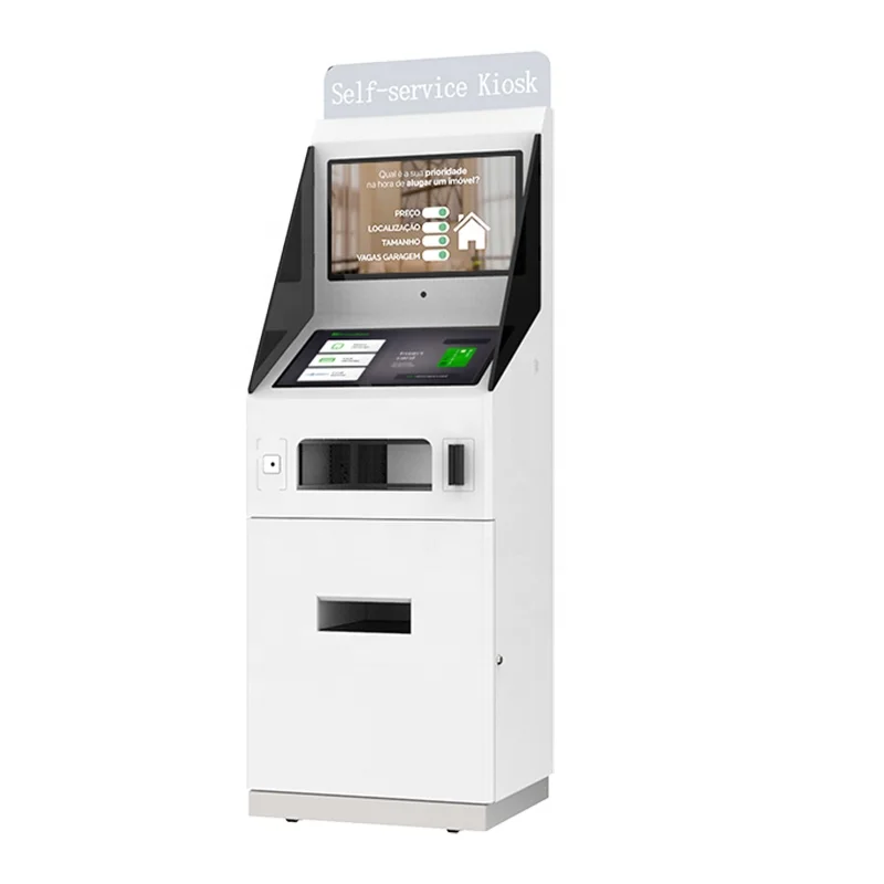 21.5 Inch Touch RFID Self-Serve Terminal Kiosk Automatic Scan Document RFID Self-Service Payment Kiosks For Hospital/Bank