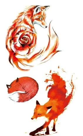 Waterproof Temporary Tattoo cute squirrel fox dog rabbit owl Cat animal fake tatto stickers flash tatoo for kids girl women lady