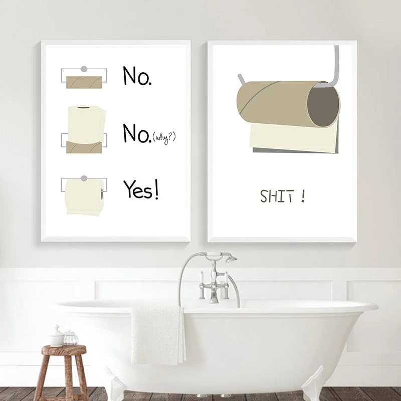 Toilet Paper Funny Shit Quote Karma Wall Art Canvas Painting Nordic Posters And Prints Wall Pictures For Bathroom Washroom Decor