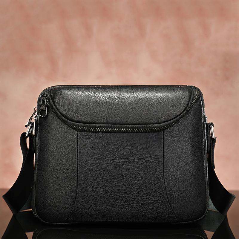Business Shoulder Bag Adjustable Shoulder Strap Design Retro Leather Casual Crossbody Bag