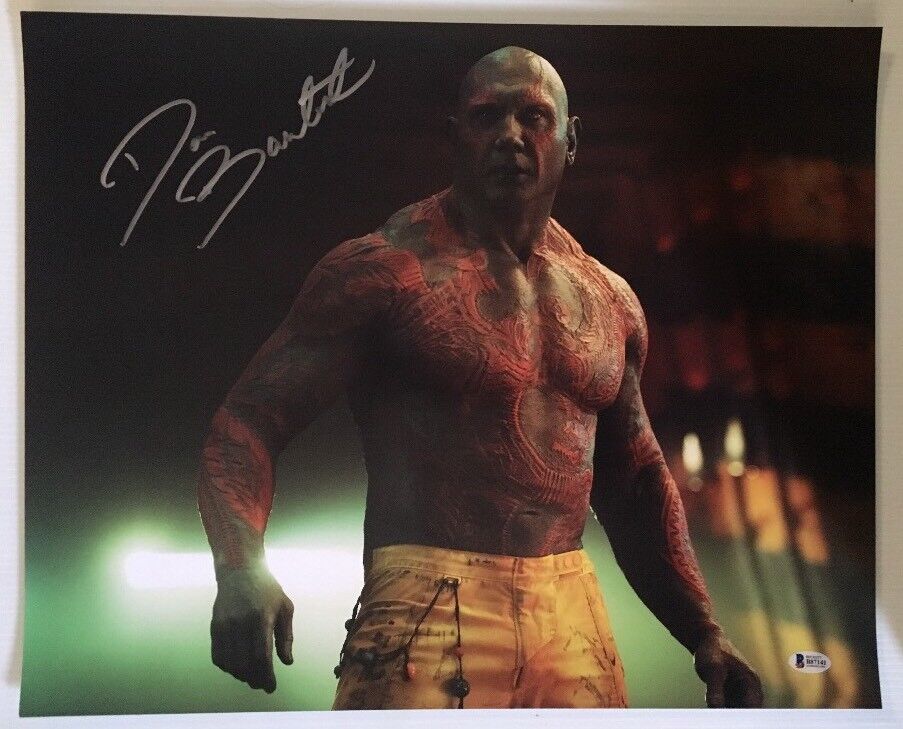 Dave bautista Signed Autographed 16x20 Photo Poster painting Drax GUARDIANS GALAXY BECKETT COA 1