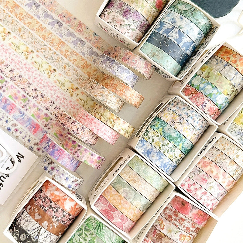 1 Set Flower Learning Washi Pastoral Washi Tape