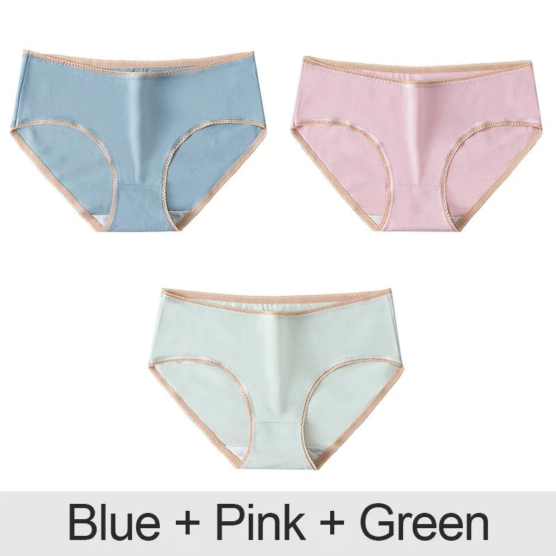 3PCS/Set Cotton Panties Patchwork Women Panties Sexy Lingerie Female Underwear Underpants Woman Panties Briefs Intimate Pantys