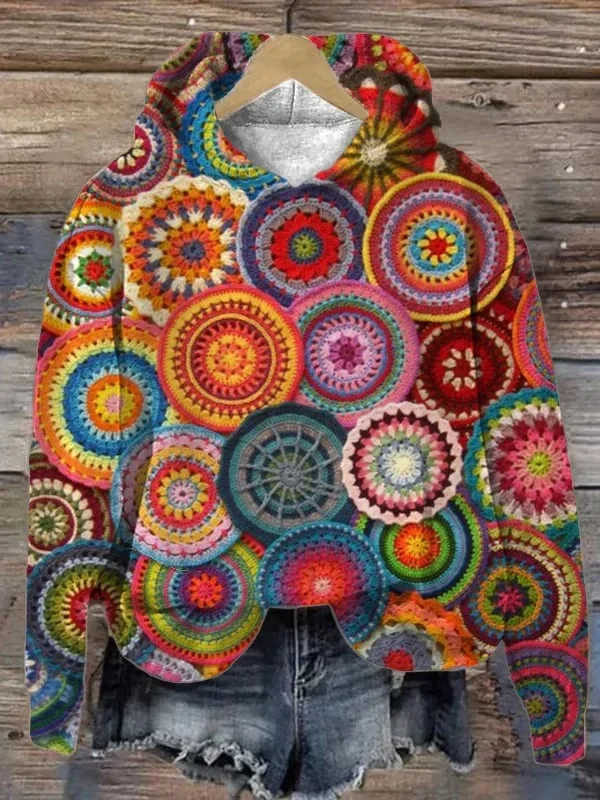 Women's Floral Graphic Print Hooded Sweatshirt