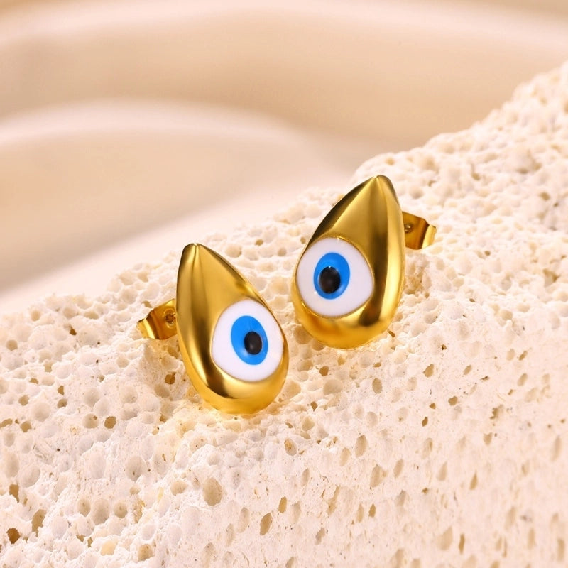 1 Pair Classical Exaggerated Funny Devil’s Eye Water Droplets 304 Stainless Steel Stainless Steel Earrings