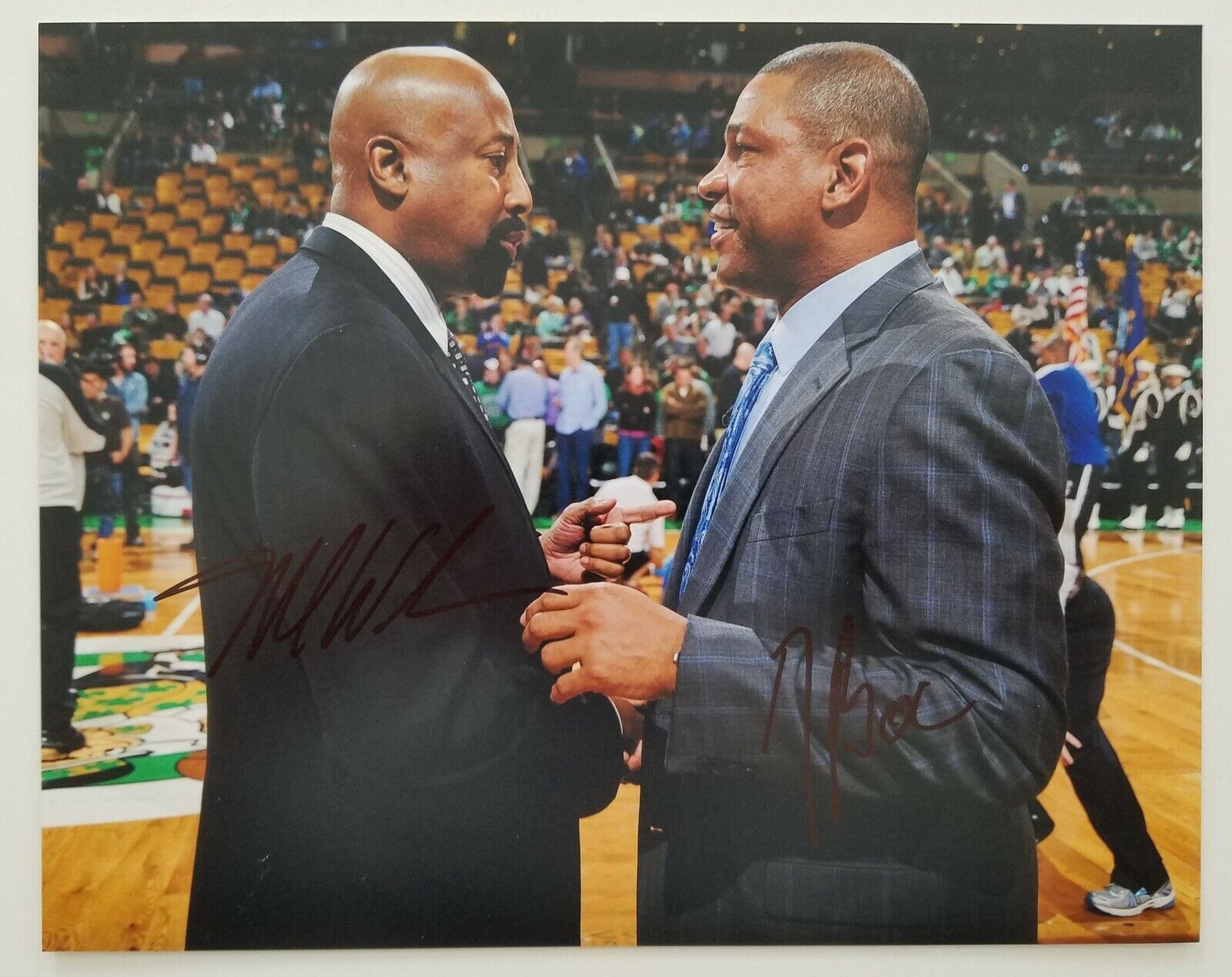 Doc Rivers & Mike Woodson Signed 8x10 Photo Poster painting NBA Boston Celtics Hawks Coaches RAD