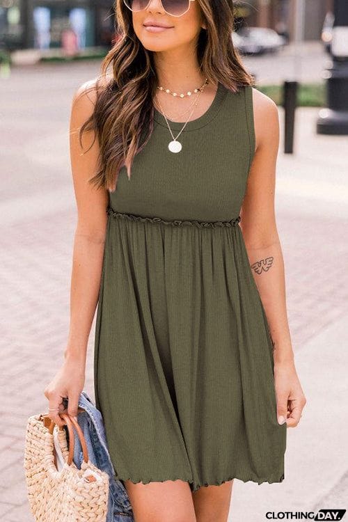 Ruffles Waist Tank Mini Dress