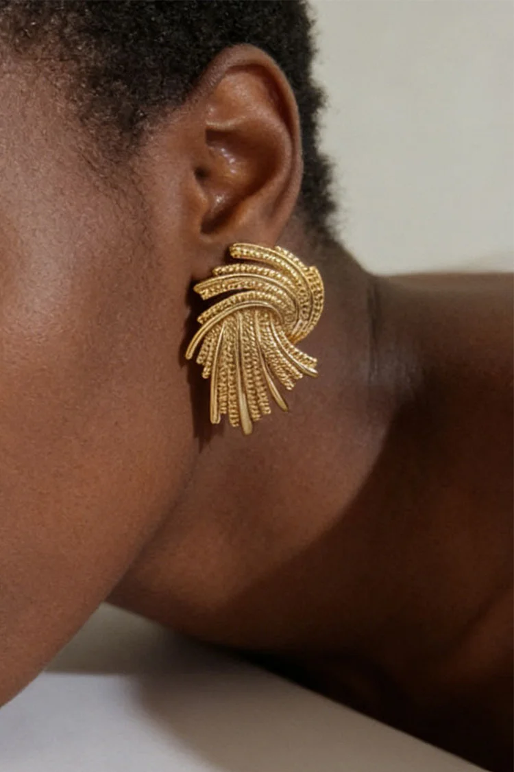 Evening Gowns Gold Irregular Twisted Braid Earrings 2024 - Xpluswear