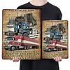 Camion de pompiers - Panneaux en &eacute;tain m&eacute;tallique(20*30cm/30*40cm) - Garage