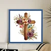 (Stamped/Counted) Wooden Flower Cross - 11CT Cross Stitch 40*40cm