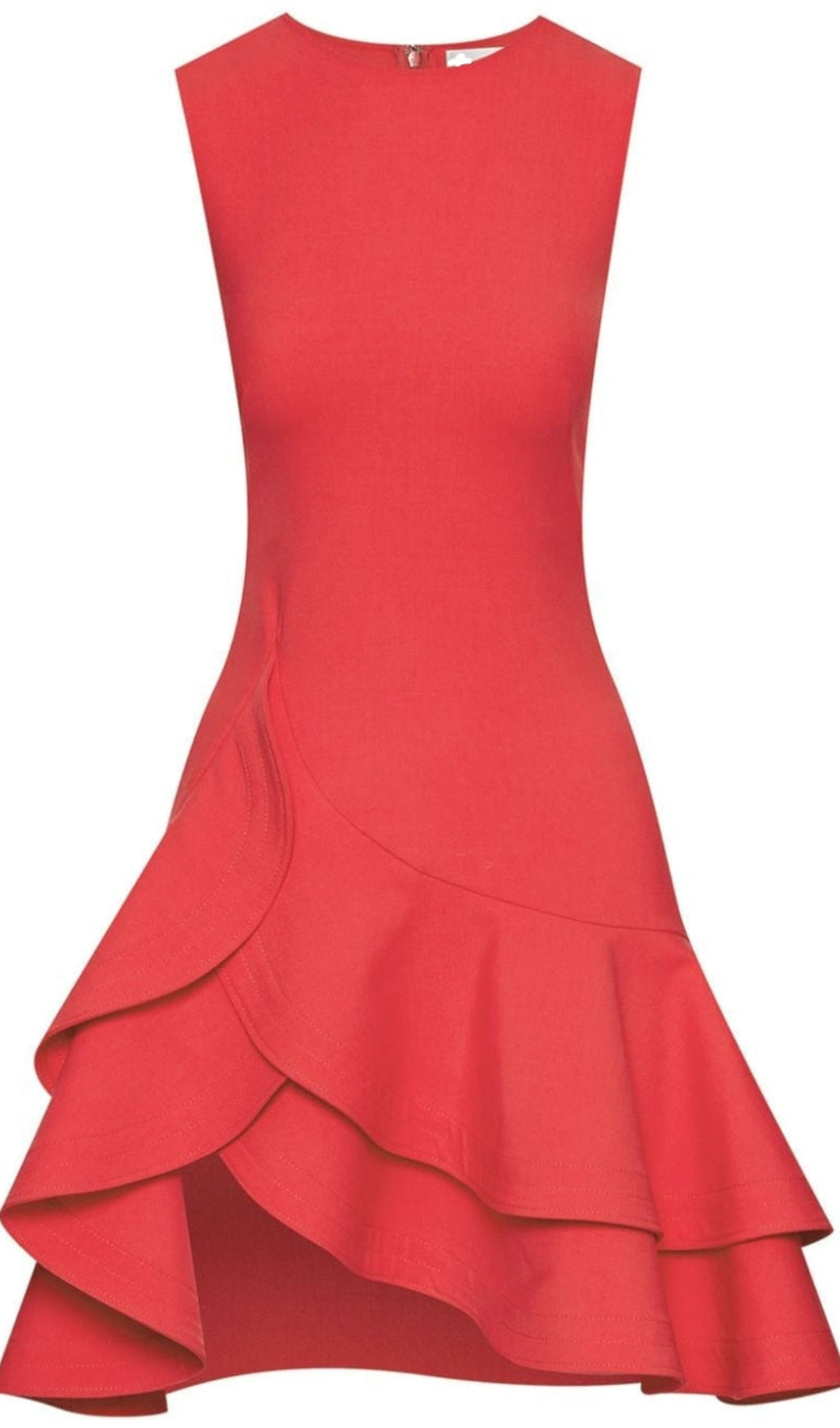 tiered ruffle mini dress in red