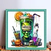 Halloween Wine Glass-11CT Stamped Cross Stitch 50*50cm/19.69*19.69in tapestrymarket
