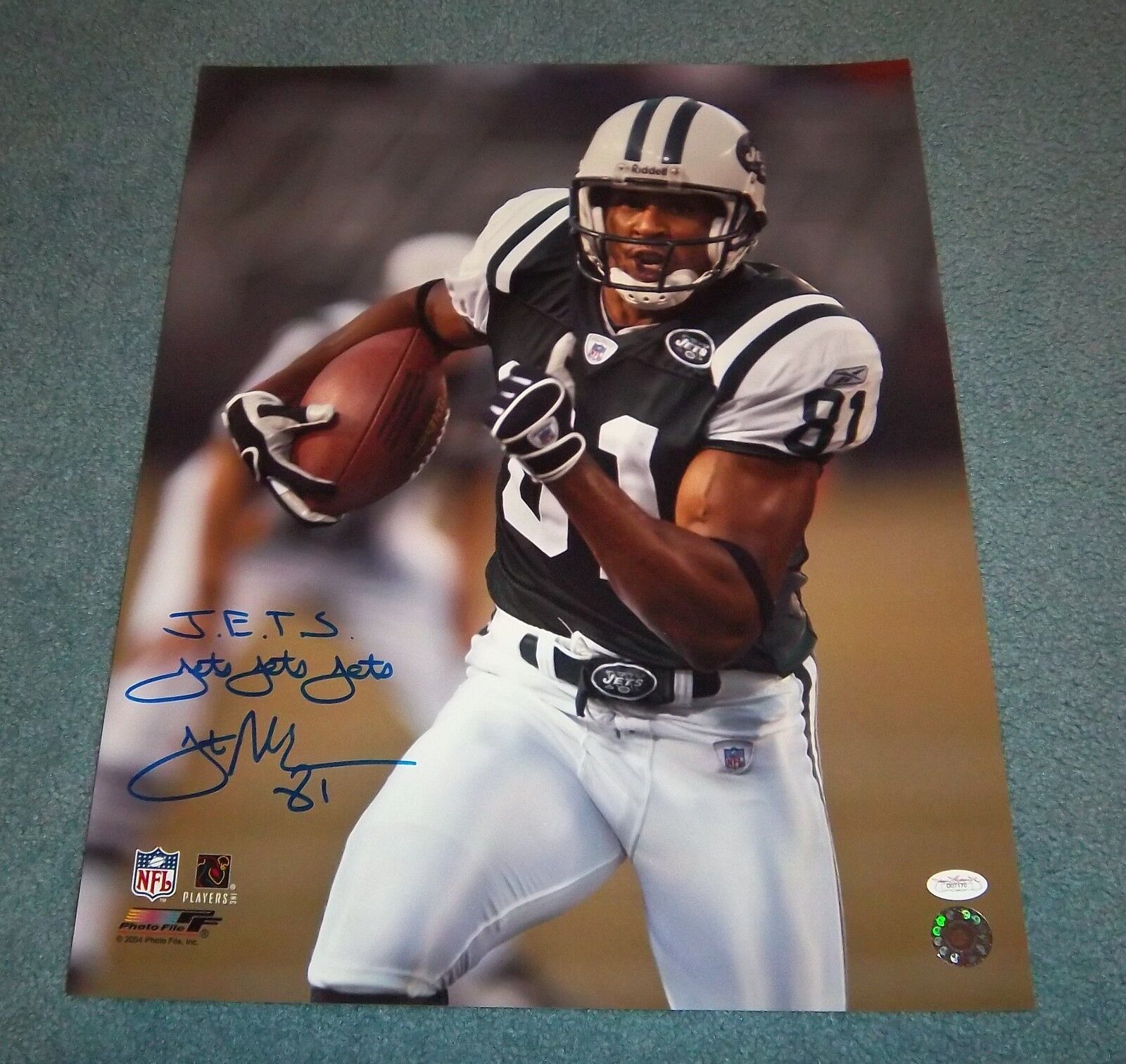 New York Jets Justin McCareins Signed Autographed 16x20 Photo Poster painting N Illinois JSA A