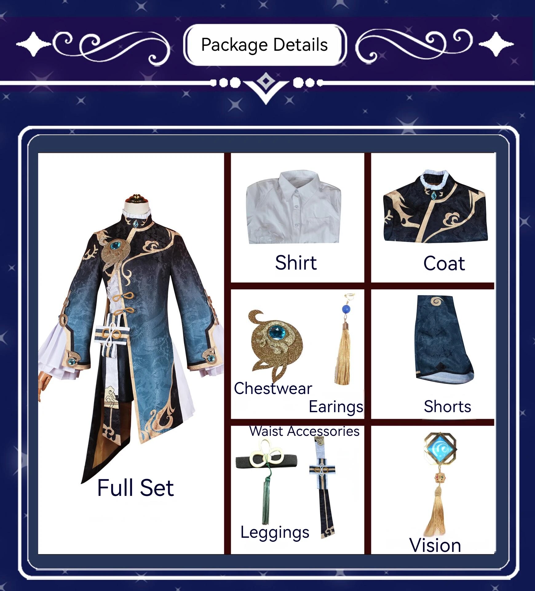 [Wetrose] In Stock Genshin Impact Xingqiu Yukuaki Cosplay Costumes Full Set Xing Qiu Game Party Halloween