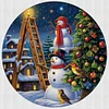 >SALE<Full Embroidery Eco-cotton Thread 11CT Printed Xmas Snowman Cross Stitch 40x40cm