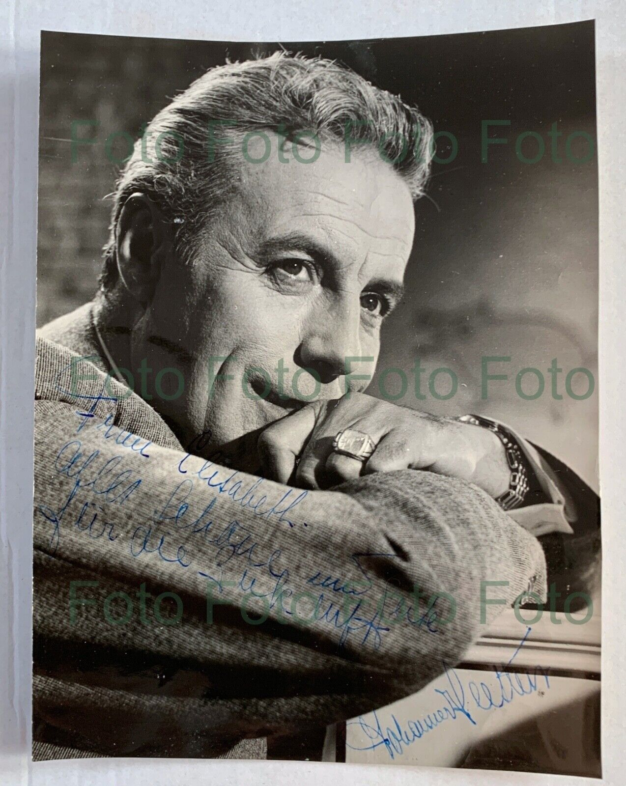 Johannes Heesters Original Autograph Vintage Film Portrait Photo Poster painting Signed (TV-393