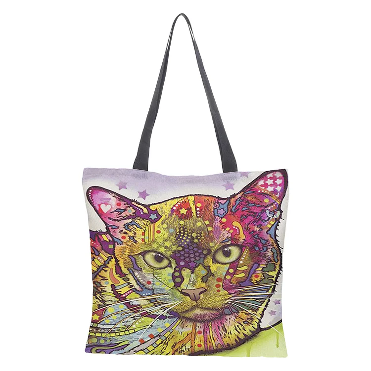 Linen Eco-friendly Tote Bag - Cat