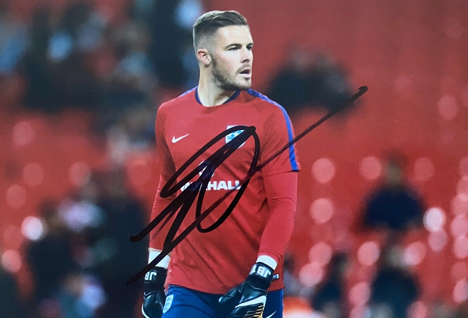 Jack Butland Genuine Hand Signed 6X4 Photo Poster painting - England