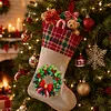 DIY Diamond Painting Christmas Stockings Hanging Ornaments Large Capacity Xmas Socks Pendant Wear Resist Candy Gift Storage Bags for Family Christmas Holiday Party Decoration (Christmas wreath)