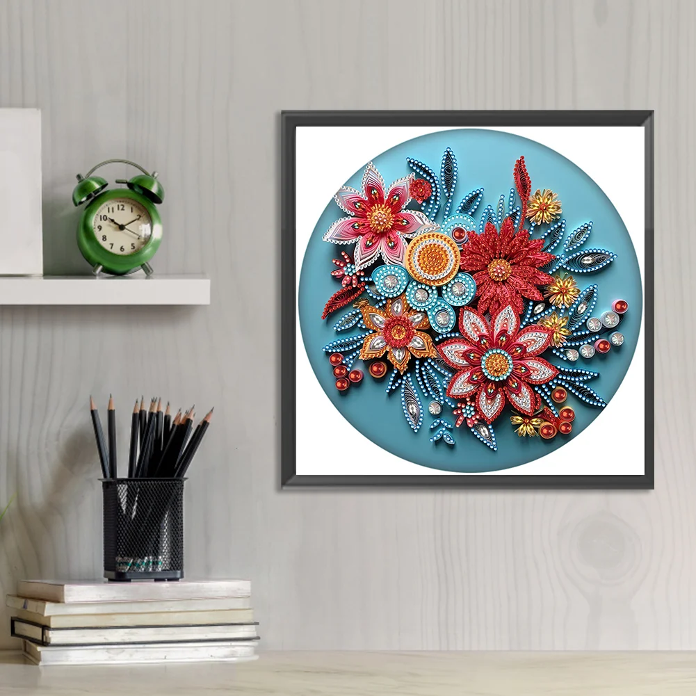 Diamond Painting - Partial Special Shaped Drill - Flower(Canvas|30*30cm)