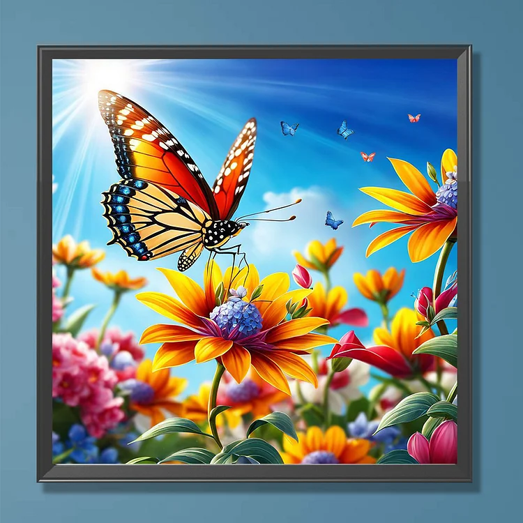 Diamond Painting - Square Drill - Colourful Butterfly(40*30cm