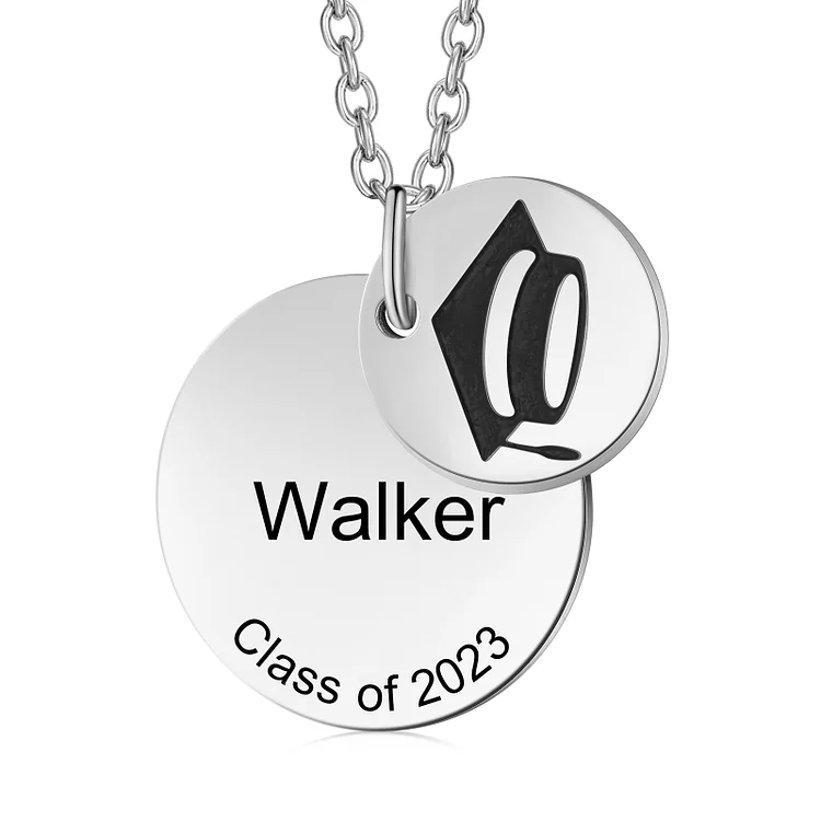 Graduation Gifts Custom Name Necklace with Bachelor Cap Charm