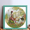 >SALE<Full Embroidery Cotton Thread14CT Counted Noblewoman and Dog Cross Stitch44x44cm