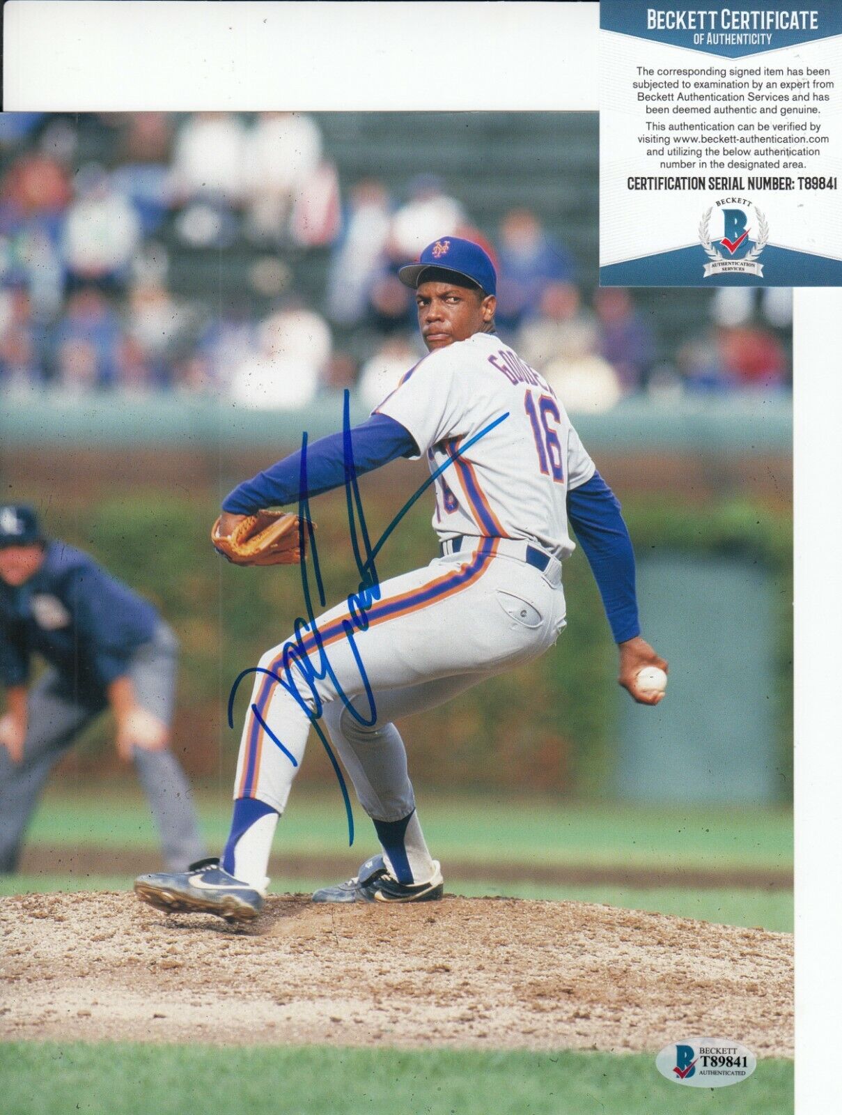 DWIGHT DOC GOODEN signed (NEW YORK METS) Baseball 8X10 Photo Poster painting BECKETT BAS T89841