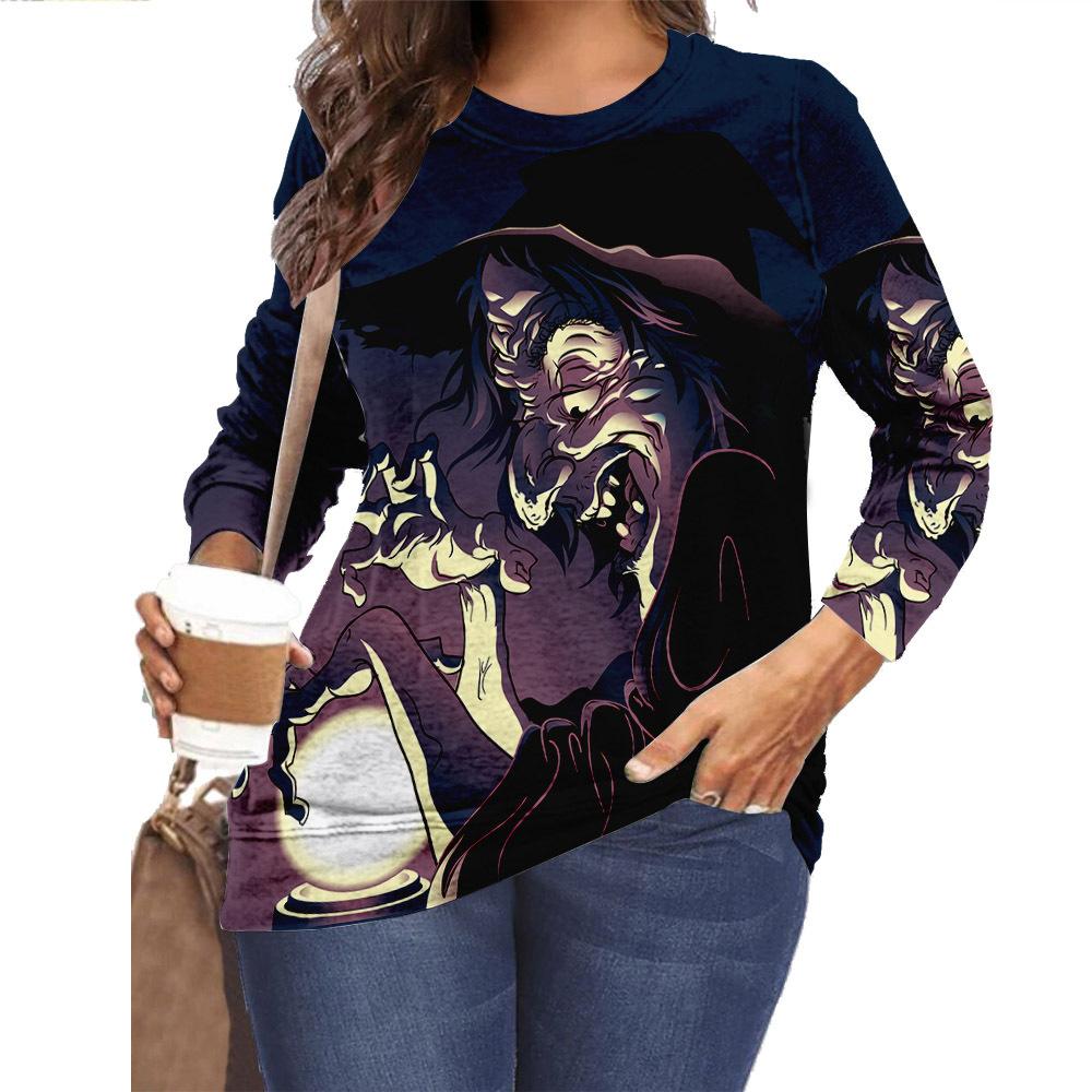  thdmladies Halloween Loose Long Sleeve T-shirt thedmladies