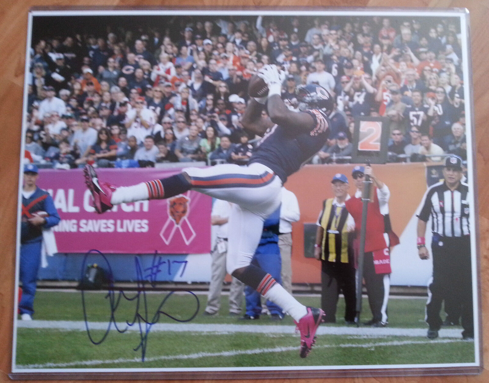 ALSHON JEFFERY 'CHICAGO BEARS' RECEIVER SIGNED 16X20 PICTURE *COA 2