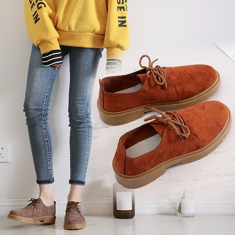 Autumn New Women's Shoes Martin Boots Women Casual Shoes Woman Oxford Fashion Female Sneakers Lace-up Flats