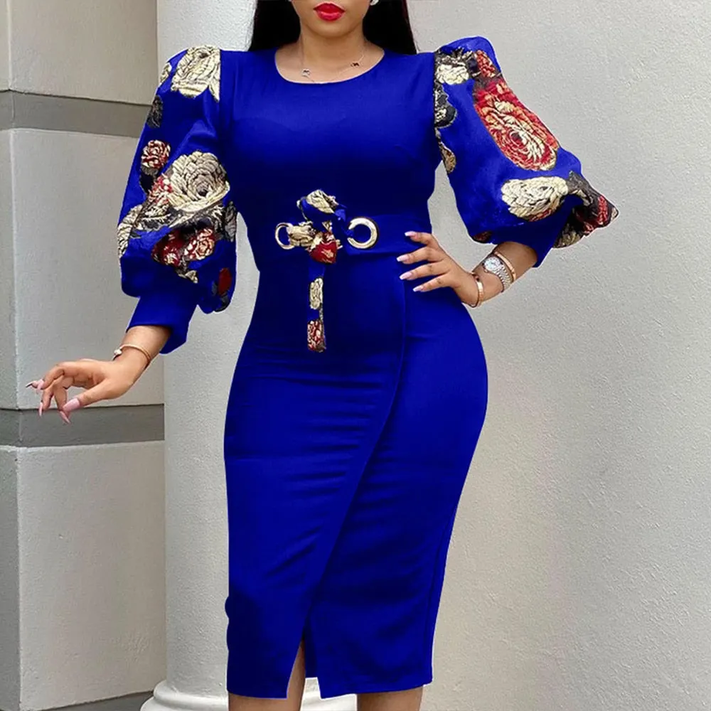 2021 ladies dress plus size commuter plus size print European and American dress