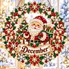 (Monthly Wreath)DIY Diamond Painting Acrylic Hanging Ornament, Double-Sided Printed Door Decoration,Pearl & Special Shaped Drill Art Home Decor