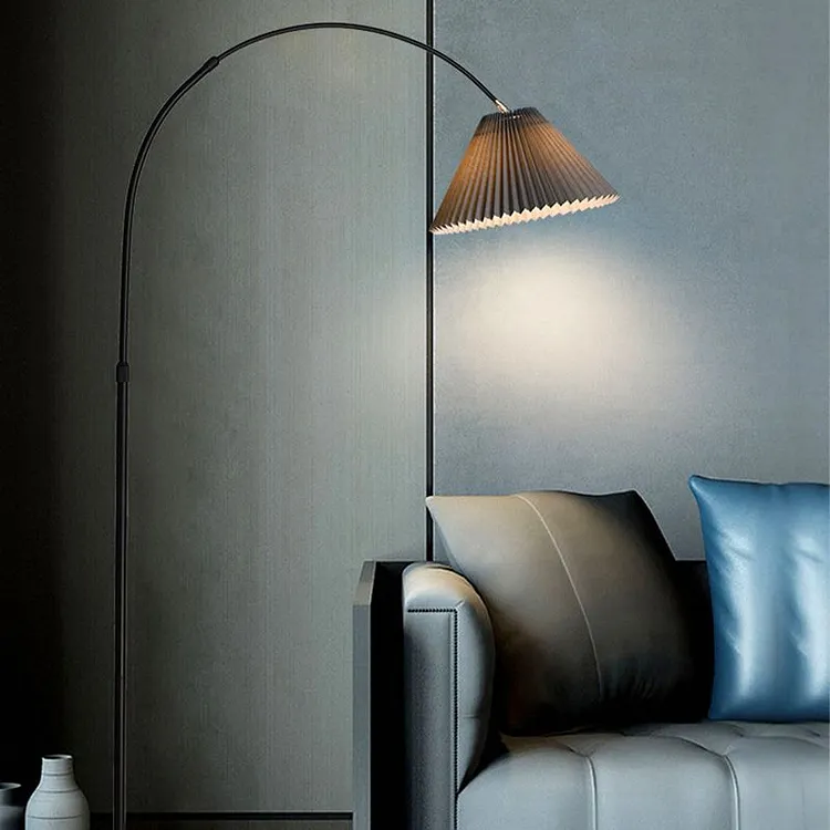 Eryn Pleated Metal Floor Lamp, 3 Colors, 170CM Long