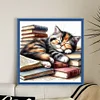 Books And Cats-11CT Stamped Cross Stitch 40*40cm/15.75*15.75in tapestrymarket