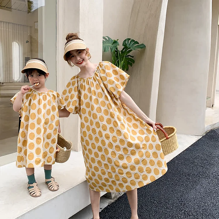 Mommy and Me Polka Dot Loose Dress