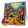 Maison De Couleur Complète Rond Diamant Peinture 40X40CM