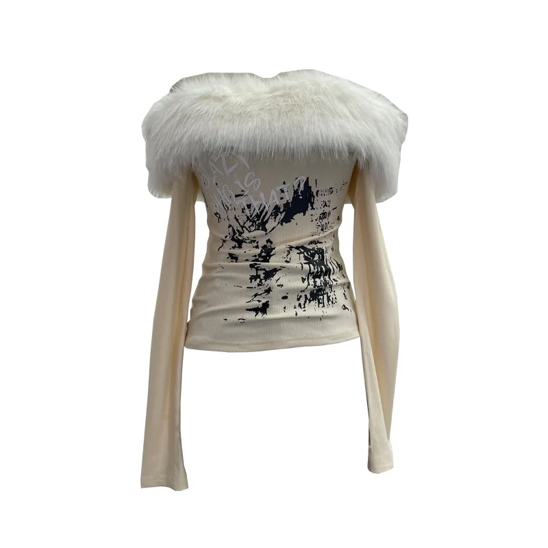 Nigikala Nigikala Real Shot Of The Long-Sleeved Long-Sleeved Shoulder-Clothed T-Shirt And Sweet And Spicy Niche Short Thin Velvet Bottom 1376