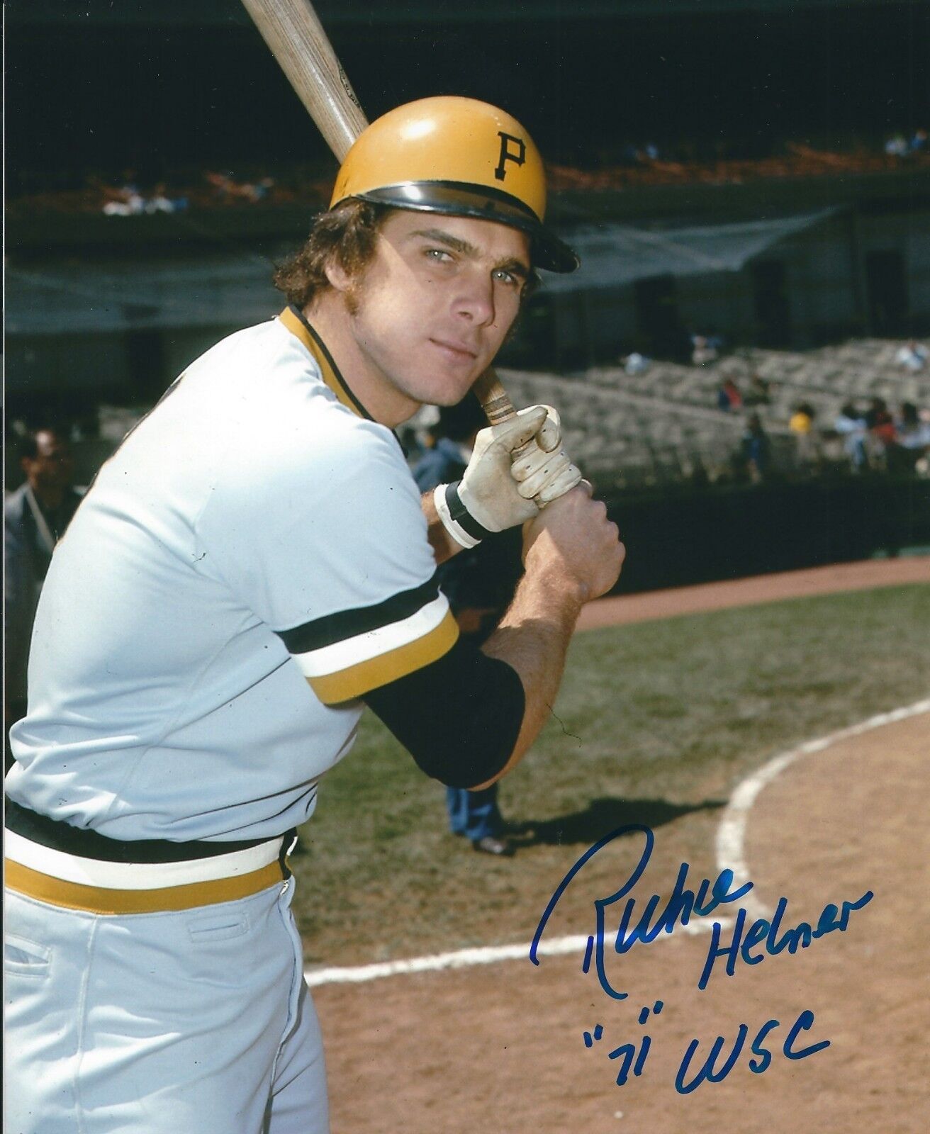 Signed 8x10 RICHIE HEBNER Pittsburgh Pirates Autographed Photo Poster painting - w/ Show Ticket