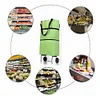 Collapsible Trolley Bags Folding Shopping Bag 2 in 1 Shopping Cart with Wheels Resuable Grocery Bag Heavy-Duty Capacity Bag for Women Home Supermarket