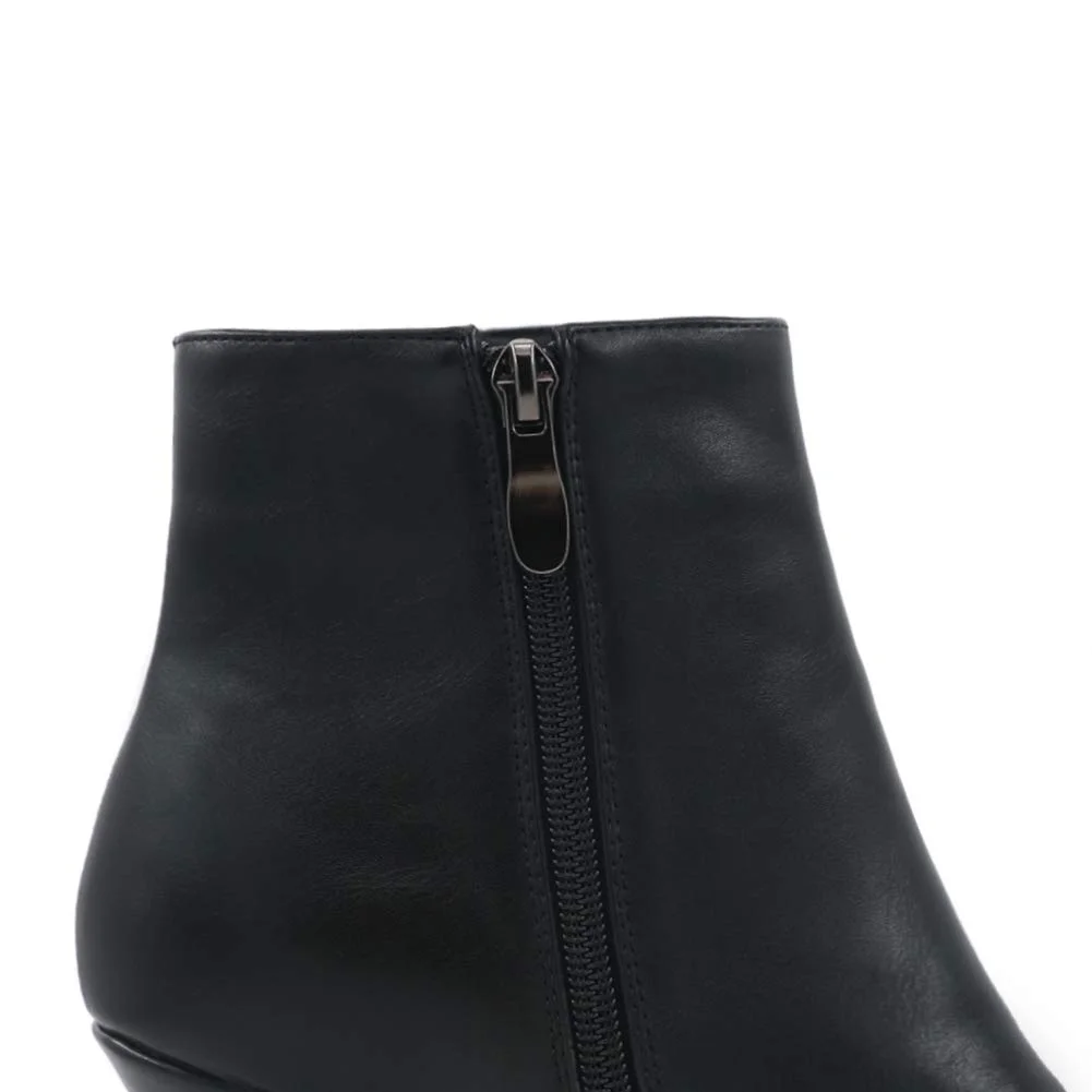 60mm Women's Ankle Boots Closed Pointed Toe Stilettos Booties-MERUMOTE