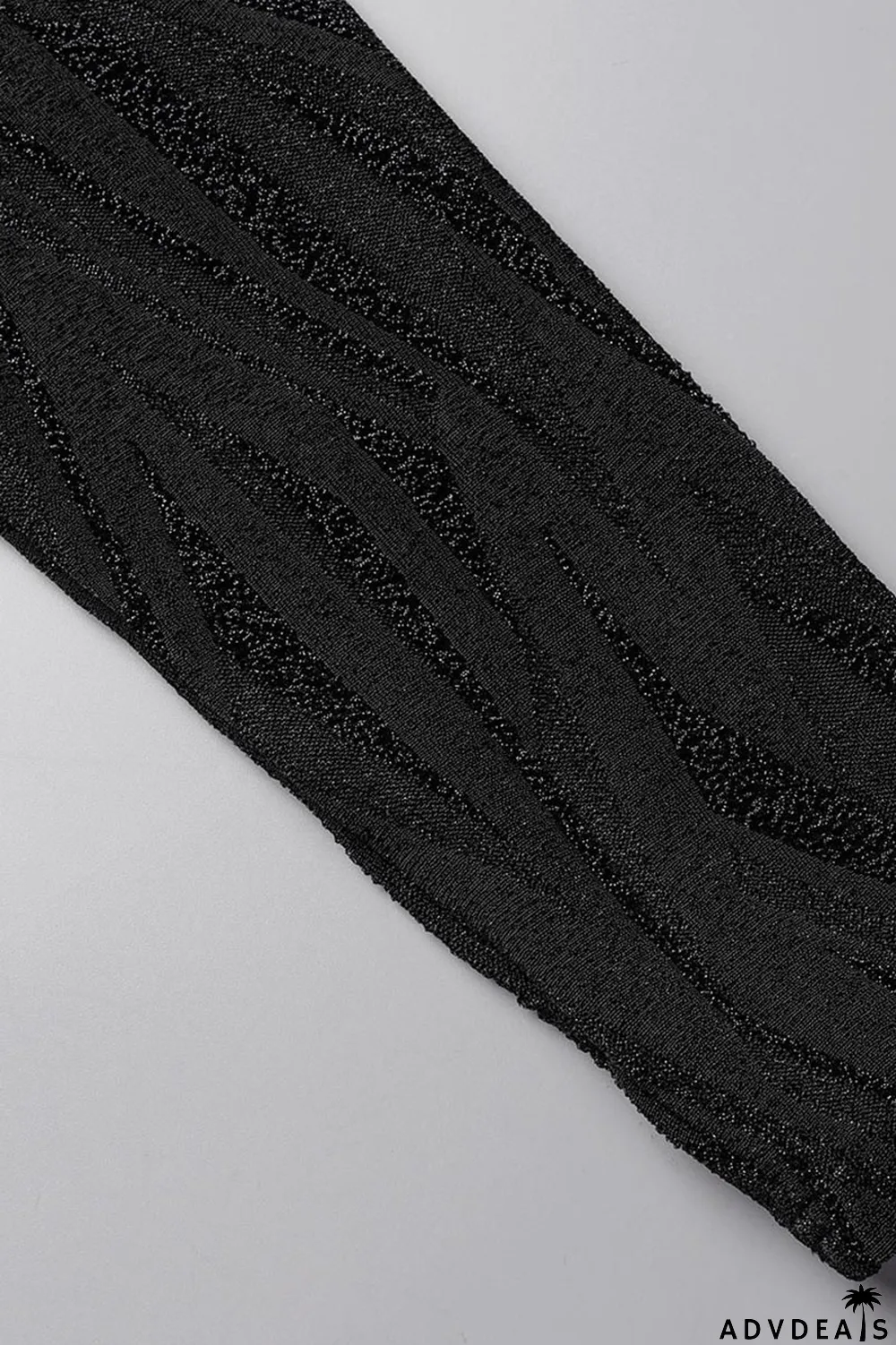 Black Sexy Print Bandage Patchwork V Neck Long Sleeve Two Pieces