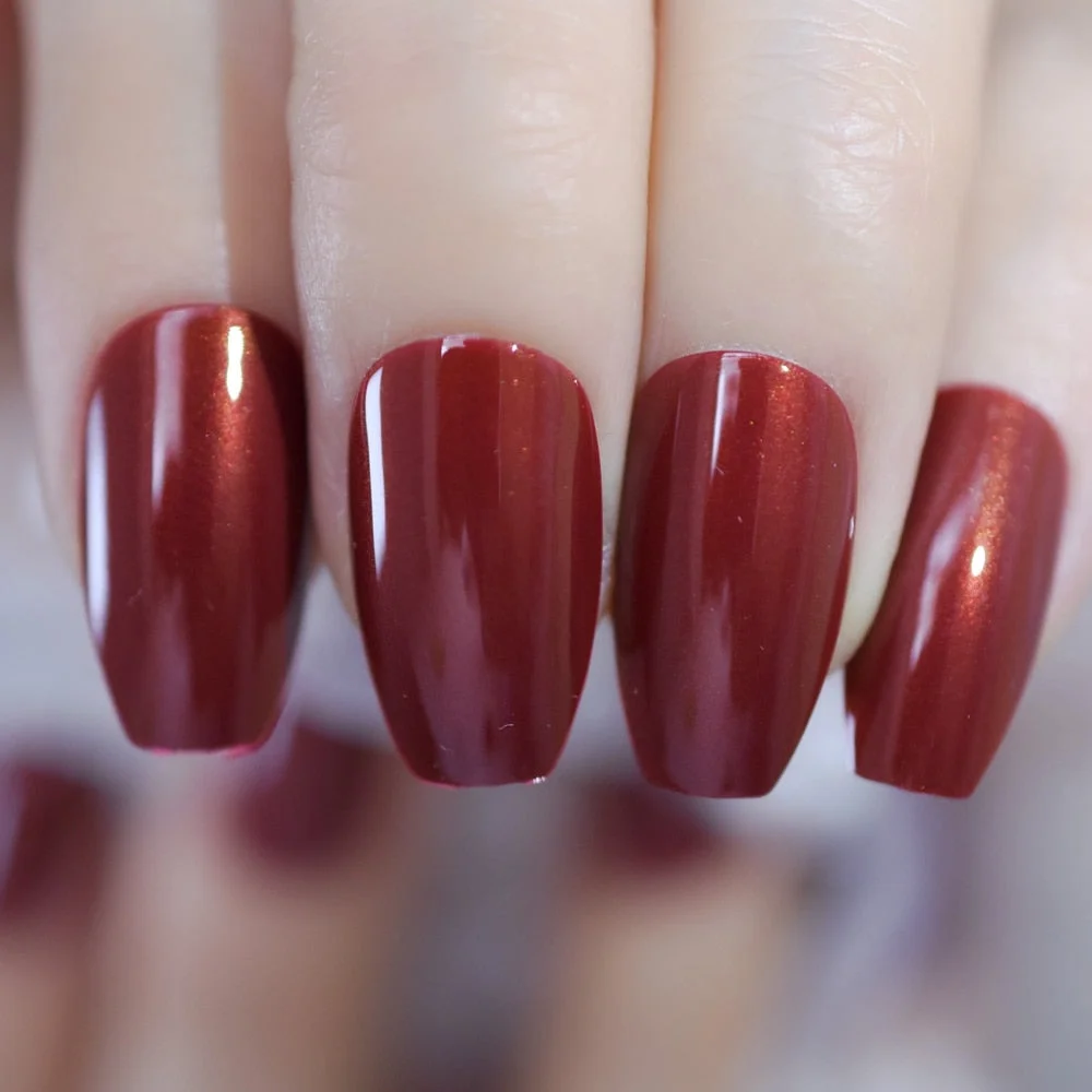 Rose Gold 24 Full Cover False Nails Gorgeous Glitter Ballerina Acrylic Nail Tips 12 sizes Full Coverage DIY Tips with Adhesive-Nail Inspo