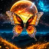 Diamond Painting -DIY Round Drill Butterfly Moon(40x40cm)