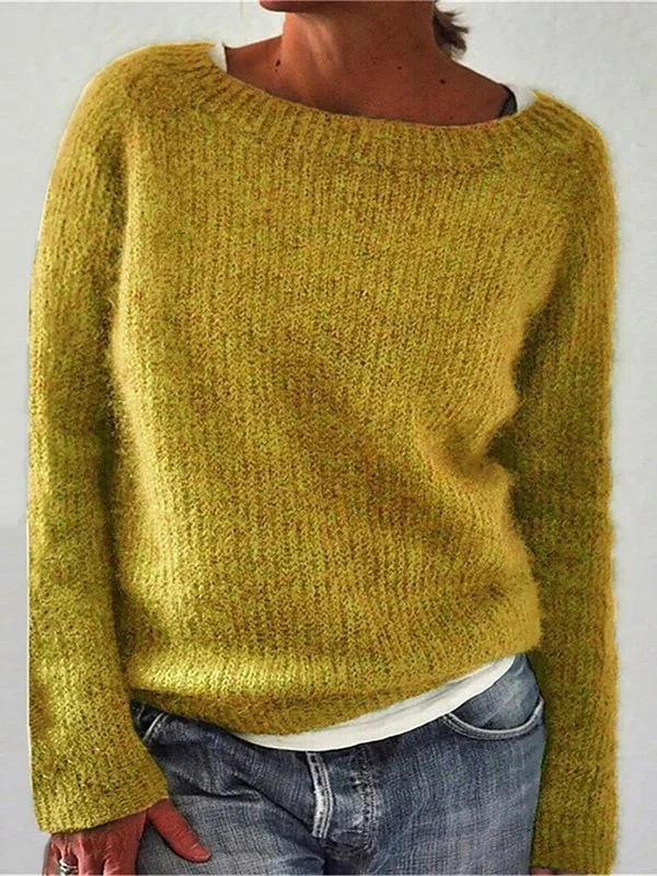 Uveng Solid Color Static Version Basic Style Sweaters