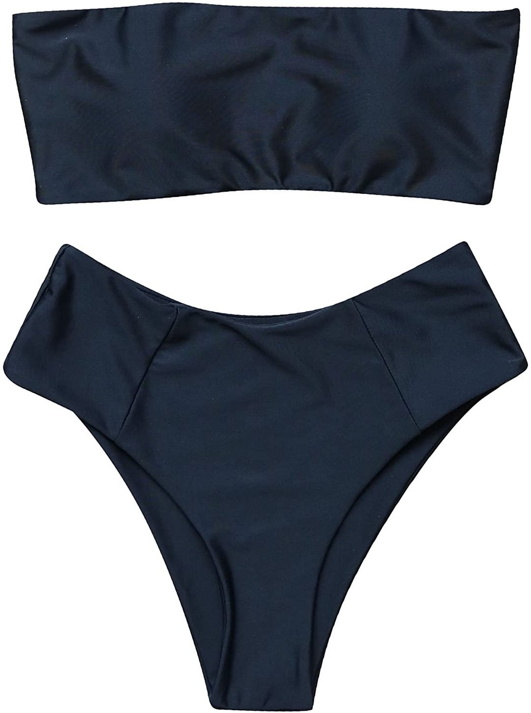 Swimsuits Off Shoulder High Waist Bathing Suit High Cut Women's 2 Pieces Bandeau Bikini